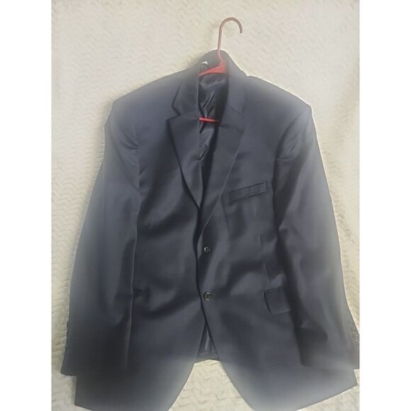 Jos A Bank Signature Mens Navy Blue 2‎ Button Wool Blazer 46S